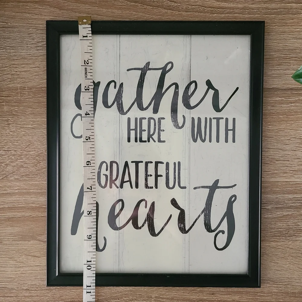Gather here with grateful hearts home decor, wall art, farmhouse decor